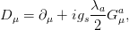               &lambda;a-  a
D &mu; = &part; &mu; + igs 2 G &mu;,
